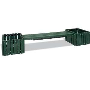   Play 2 Planters with 6 Feet Recycled Green Bench Patio, Lawn & Garden