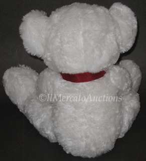 RUSS LOVEY 20879 Plush White TEDDY BEAR 15 Stuffed Toy Red Heart 