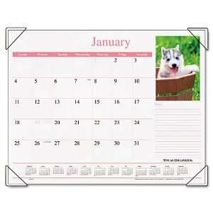 Organizer® Puppies Full Color Photographic Monthly Desk Pad Calendar 