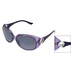   Clear Purple Plastic Frame Sunglasses for Ladies
