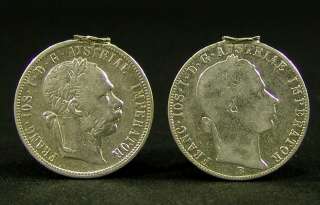 1858 1880 AUSTRIA AUSTRIAN FRANZ 1 FLORIN SILVER COINS  