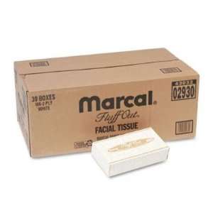  Marcal Fluff Out Recycled Facial Tissue, 100 per Box, 30 Boxes 