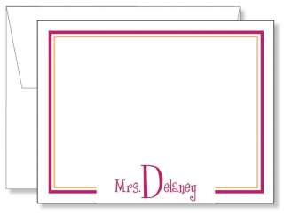   Personalized Modern Monogram Border Thank You Note Cards   Any Color