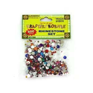 New   600 piece rhinestone set (assorted colors)   Case of 