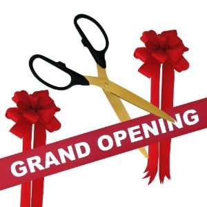   Ribbon Cutting Scissors with 5 Yards of 6 Red Grand Opening Ribbon