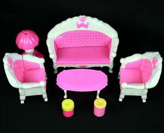 PC Set Sofa Table Furniture for Barbie Doll  