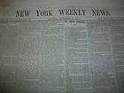 1873 NEW YORK WEEKLY TIMES CIVIL WAR ERA NEWSPAPER  