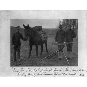  Gun frame for Colt automatic machine gun,3 soldiers,mule 