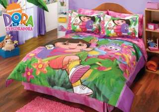  Gree Pink Dora and Boots Comforter Bedding Sheet Set Twin 3  