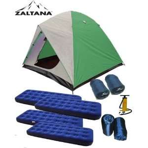  6 Person Tent, 4 of Single Size Air Mats, 4 of 3lb Sleeping 