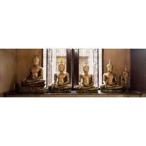  Statues of the Buddha Covered in Gold Leaf, Bangkok 
