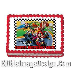 MARIO KART #2 WII Edible Party Cake Image Topper Supply  