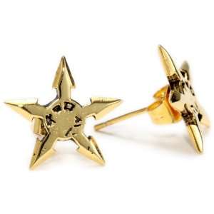   Shadow Series Gold Plated Brass Throwing Star EarRing,s Jewelry