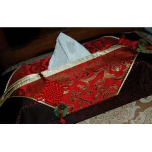   Decorative Red and Black Tissue Box Cover