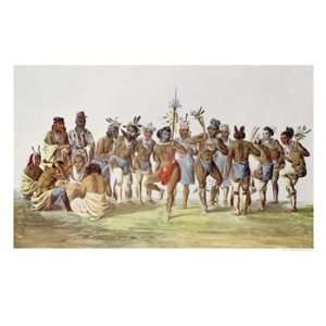 War Dance of the Sauks and Foxes, Illustration from The Indian Tribes 
