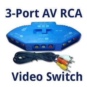   Way Audio Video Av RCA Switch Switcher Splitter+cable: Electronics